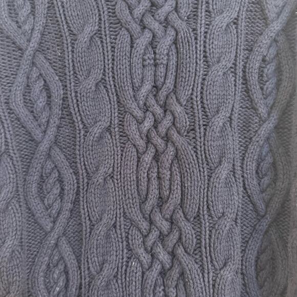 Tasso Elba Men's Chunky Cable Knit Mock Turtleneck Sweater Navy Blue Size XL - Picture 6 of 6